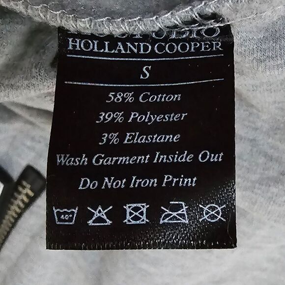 Holland Cooper HC Studio Crop Half Zip Sweat in Heather Gray - Picture 14 of 16